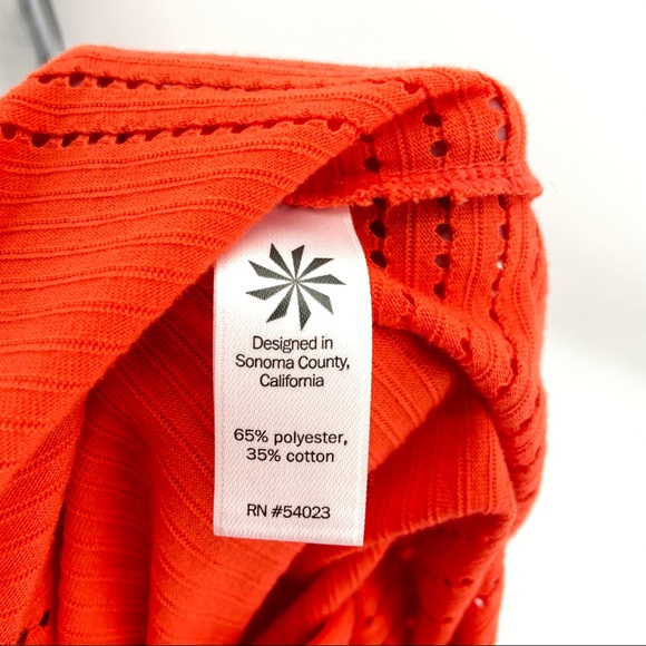 Athleta Orange Perforated Limitless Mesh Top Small - Picture 6 of 8